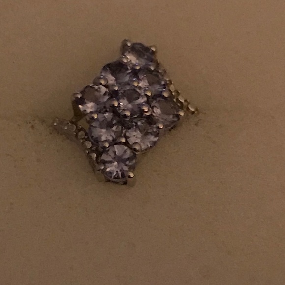 Tanzanite cluster ring in sterling silver .75 ct - Picture 4 of 4